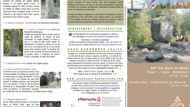 GRP® des monts de Blond, topofiche