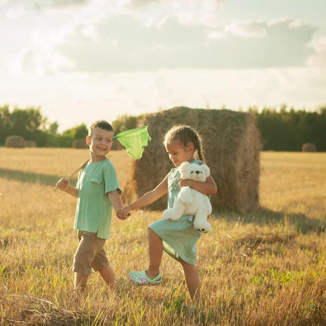 Family Holidays In Saint Leonard De Noblat Children Playing In The Countryside In Summer