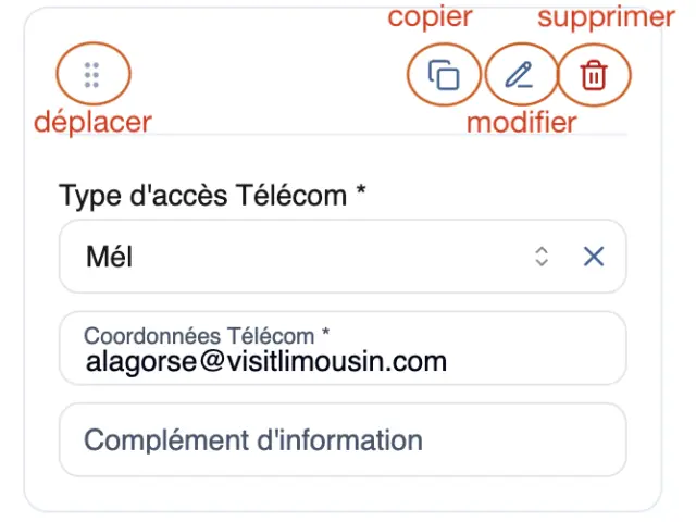 Boutons Pour Fonctionnalites Copier Modifier Supprimer